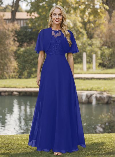 Sheath/Column Chiffon Mother Of The Bride Dresses With Appliques Lace