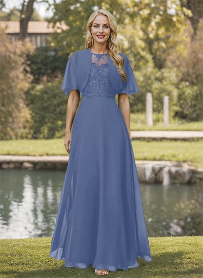 Sheath/Column Chiffon Mother Of The Bride Dresses With Appliques Lace