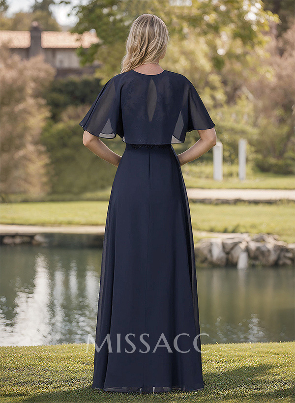 Sheath/Column Chiffon Mother Of The Bride Dresses With Appliques Lace