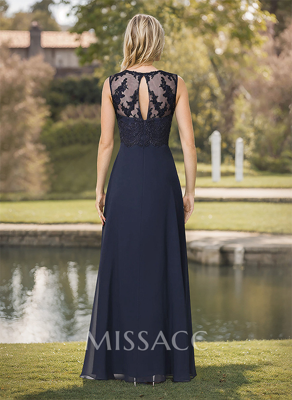 Sheath/Column Chiffon Mother Of The Bride Dresses With Appliques Lace