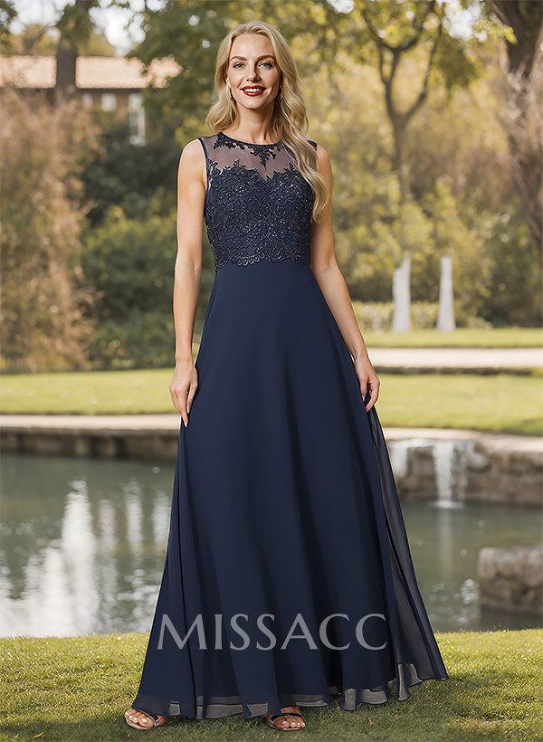 Sheath/Column Chiffon Mother Of The Bride Dresses With Appliques Lace