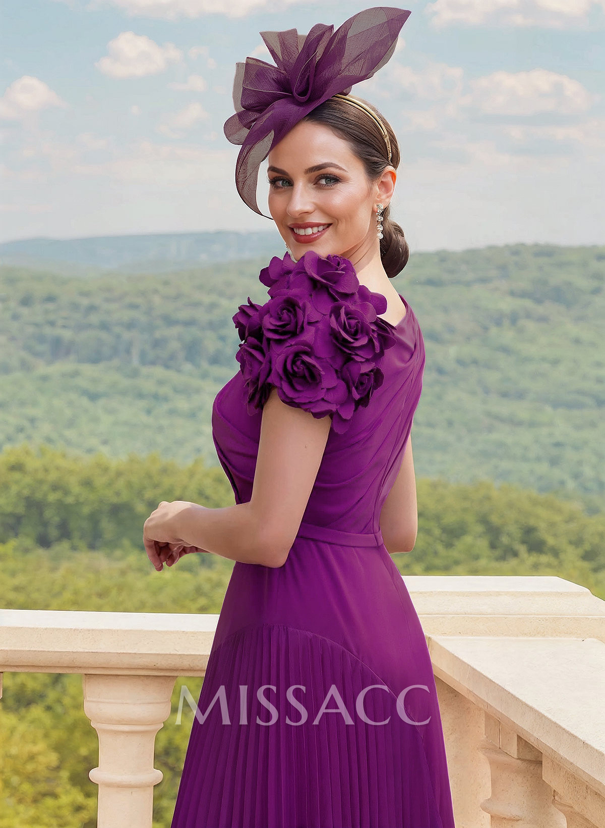 A-Line Asymmetrical Stretch Chiffon Mother Of The Bride Dresses With Pleated/Flower(s) A-Line Asymmetrical Stretch Chiffon Mother Of The Bride Dresses With Pleated/Flower(s)