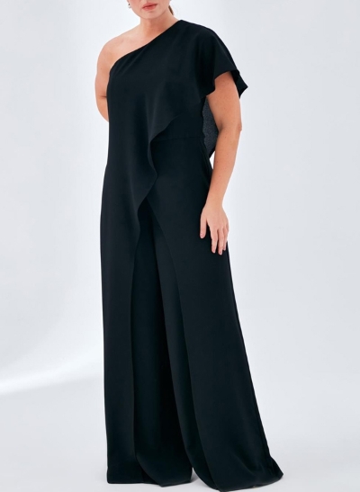 Jumpsuit/Pantsuit One-Shoulder Floor-Length Chiffon Mother Of The Bride Dresses