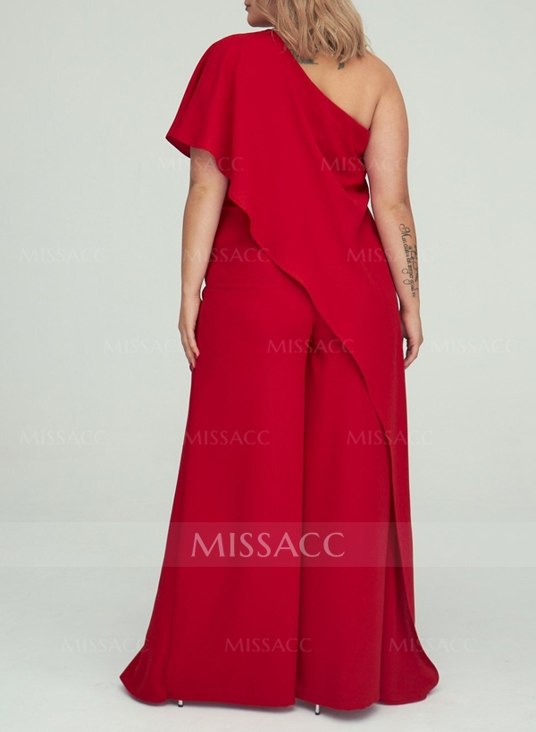 Jumpsuit/Pantsuit One-Shoulder Floor-Length Chiffon Mother Of The Bride Dresses