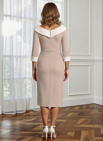 Sheath/Column Elastic Satin Mother Of The Bride Dresses With Flower(s)