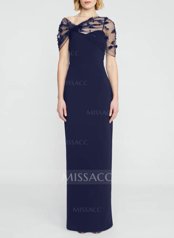 Sheath/Column Asymmetrical Sleeveless Floor-Length Elastic Satin Mother Of The Bride Dresses