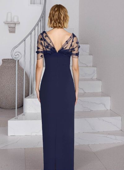 Sheath/Column Asymmetrical Sleeveless Floor-Length Elastic Satin Mother Of The Bride Dresses