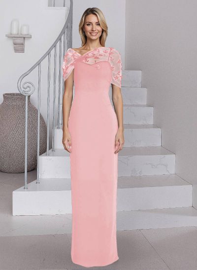 Sheath/Column Asymmetrical Sleeveless Floor-Length Elastic Satin Mother Of The Bride Dresses