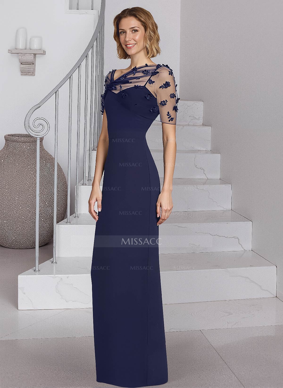 Sheath/Column Asymmetrical Sleeveless Floor-Length Elastic Satin Mother Of The Bride Dresses