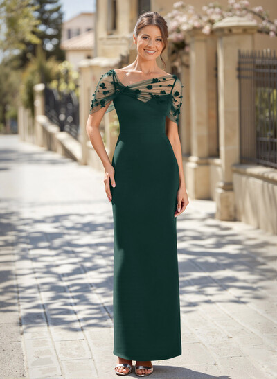 Sheath/Column Asymmetrical Sleeveless Floor-Length Elastic Satin Mother Of The Bride Dresses