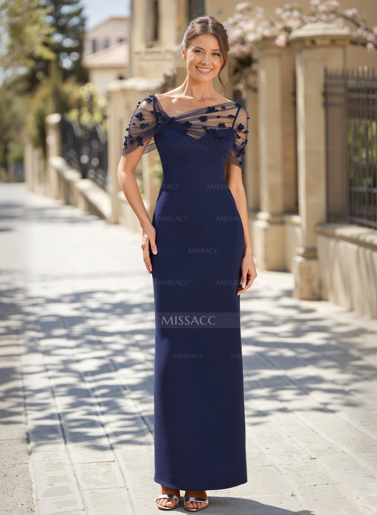 Sheath/Column Asymmetrical Sleeveless Floor-Length Elastic Satin Mother Of The Bride Dresses