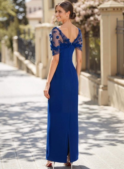 Sheath/Column Asymmetrical Sleeveless Floor-Length Elastic Satin Mother Of The Bride Dresses