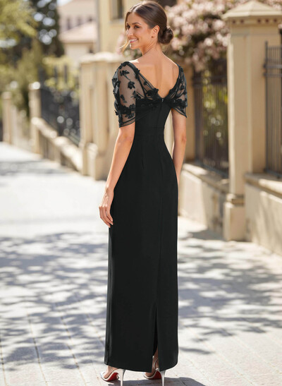 Sheath/Column Asymmetrical Sleeveless Floor-Length Elastic Satin Mother Of The Bride Dresses