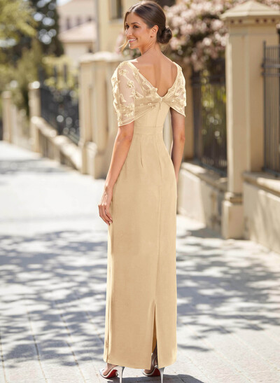 Sheath/Column Asymmetrical Sleeveless Floor-Length Elastic Satin Mother Of The Bride Dresses