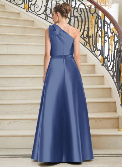 Jumpsuit/Pantsuit One-Shoulder Satin Mother Of The Bride Dresses With Bow(s)