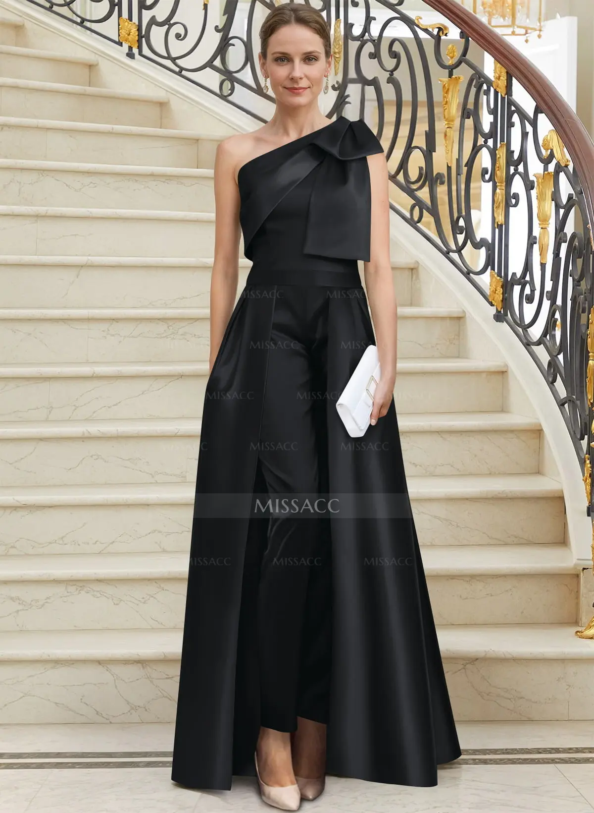 Jumpsuit/Pantsuit One-Shoulder Satin Mother Of The Bride Dresses