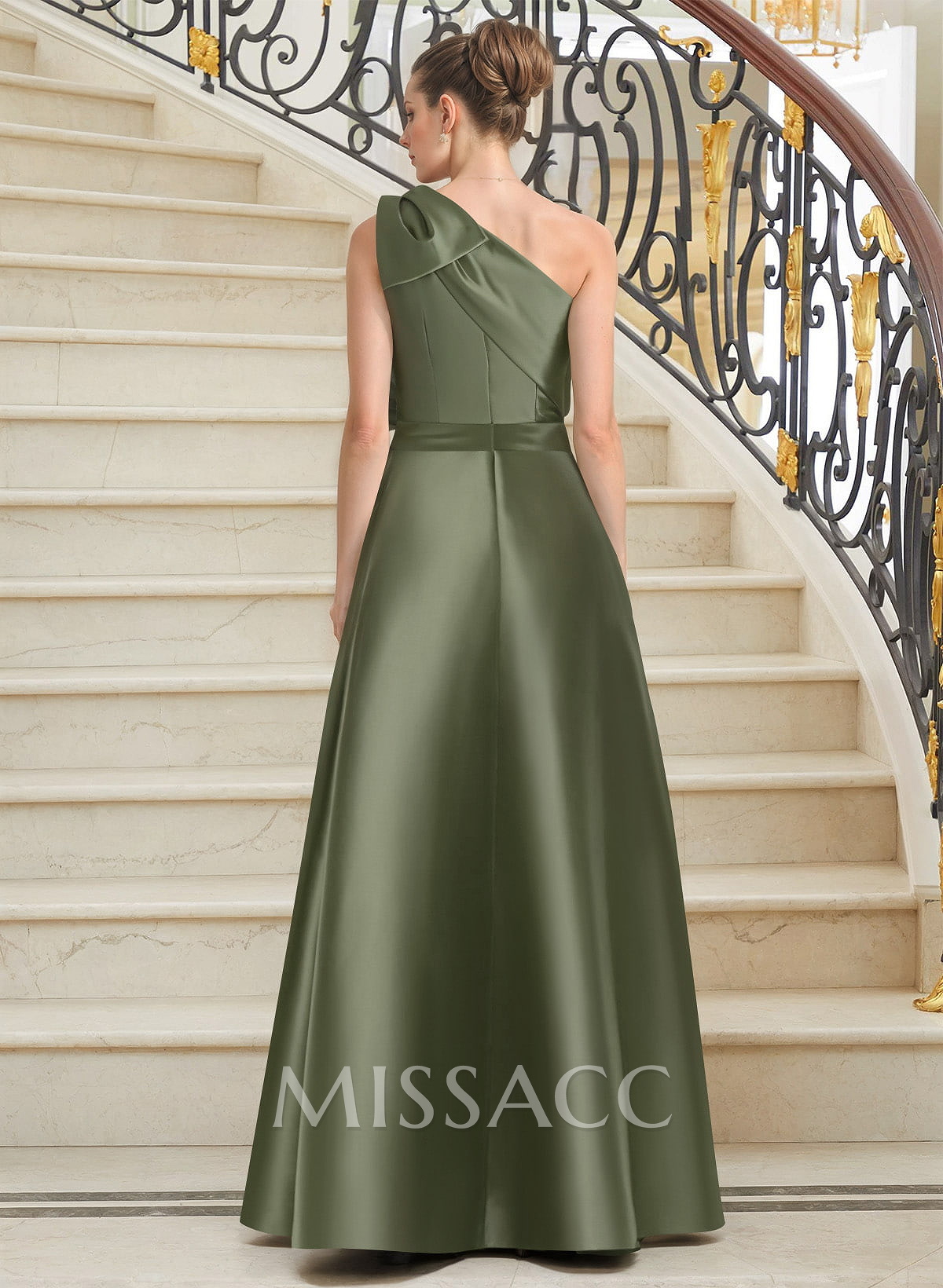 Jumpsuit/Pantsuit One-Shoulder Satin Mother Of The Bride Dresses With Bow(s) Jumpsuit/Pantsuit One-Shoulder Satin Mother Of The Bride Dresses With Bow(s)