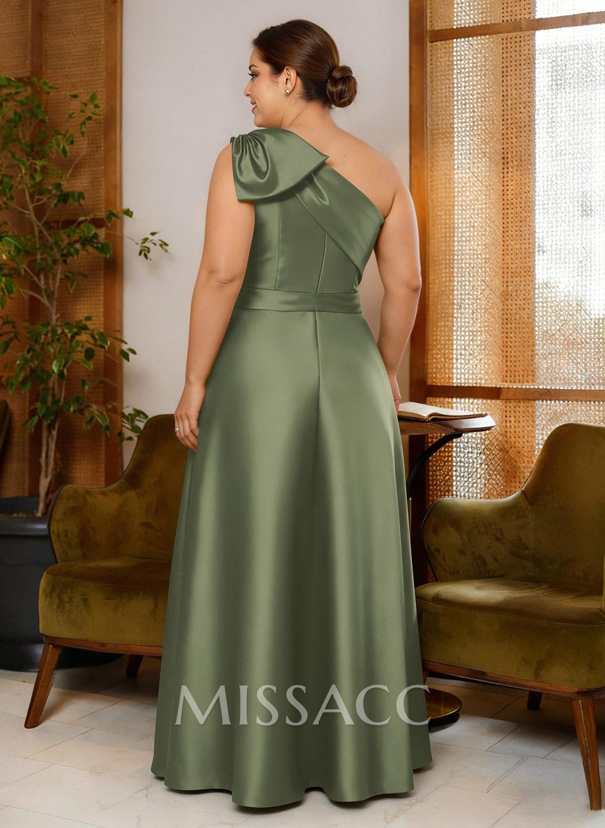 Jumpsuit/Pantsuit One-Shoulder Satin Mother Of The Bride Dresses With Bow(s) Jumpsuit/Pantsuit One-Shoulder Satin Mother Of The Bride Dresses With Bow(s)