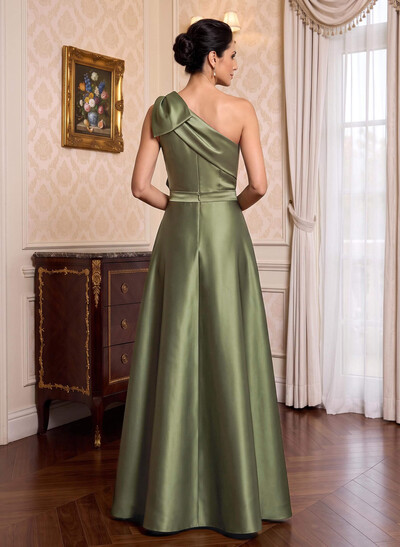 Jumpsuit/Pantsuit One-Shoulder Satin Mother Of The Bride Dresses With Bow(s)