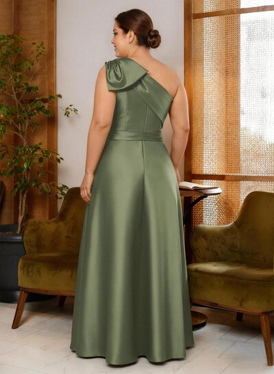Jumpsuit/Pantsuit One-Shoulder Satin Mother Of The Bride Dresses With Bow(s)