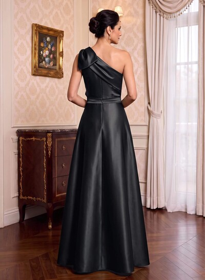 Jumpsuit/Pantsuit One-Shoulder Satin Mother Of The Bride Dresses With Bow(s)