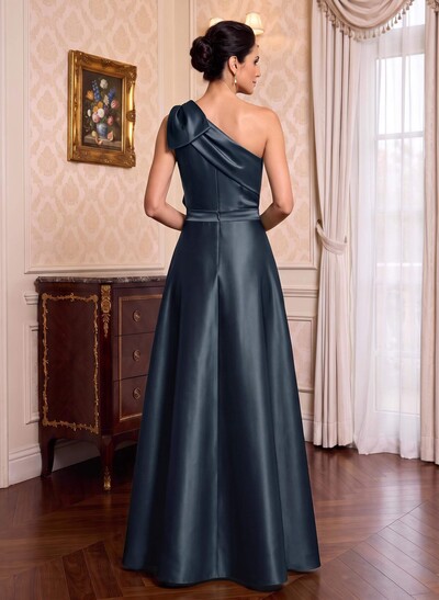 Jumpsuit/Pantsuit One-Shoulder Satin Mother Of The Bride Dresses With Bow(s)