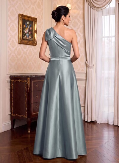 Jumpsuit/Pantsuit One-Shoulder Satin Mother Of The Bride Dresses With Bow(s)