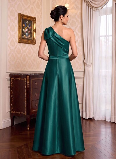 Jumpsuit/Pantsuit One-Shoulder Satin Mother Of The Bride Dresses With Bow(s)