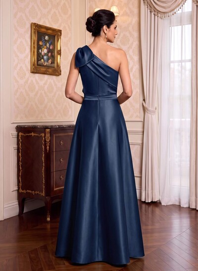 Jumpsuit/Pantsuit One-Shoulder Satin Mother Of The Bride Dresses With Bow(s)