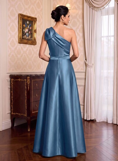Jumpsuit/Pantsuit One-Shoulder Satin Mother Of The Bride Dresses With Bow(s)