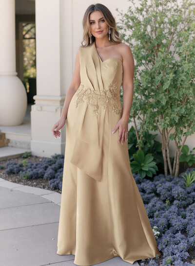 Trumpet/Mermaid One-Shoulder Satin Mother Of The Bride Dresses With Lace
