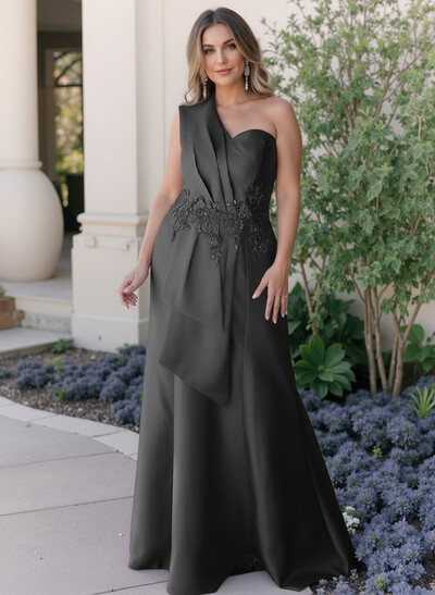 Trumpet/Mermaid One-Shoulder Satin Mother Of The Bride Dresses With Lace