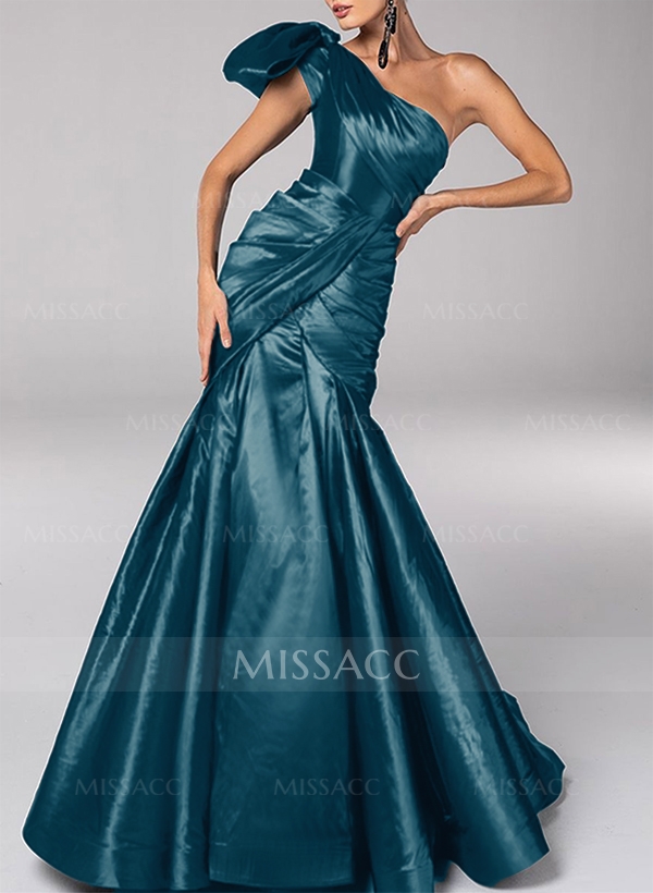 Trumpet/Mermaid One-Shoulder Satin Mother Of The Bride Dresses With Bow(s)