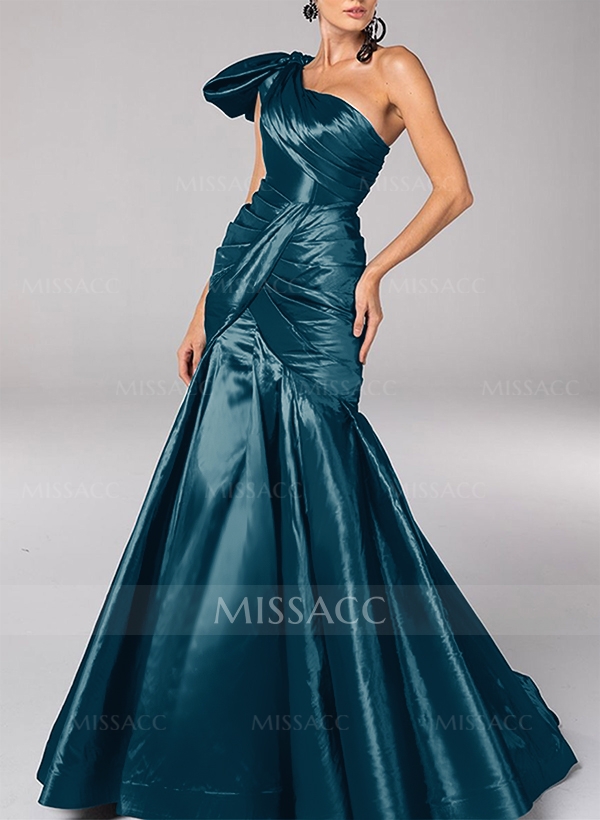 Trumpet/Mermaid One-Shoulder Satin Mother Of The Bride Dresses With Bow(s)