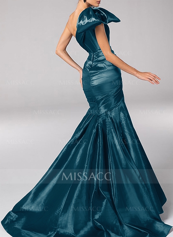 Trumpet/Mermaid One-Shoulder Satin Mother Of The Bride Dresses With Bow(s)