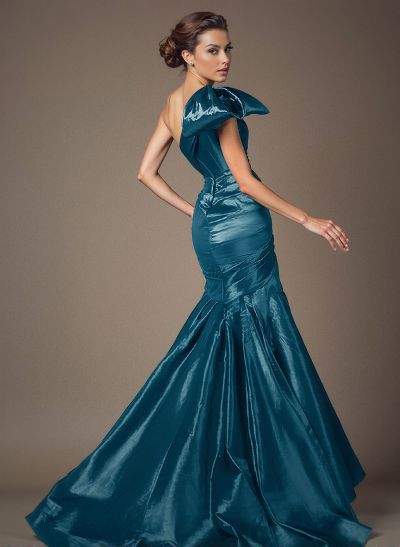 Trumpet/Mermaid One-Shoulder Satin Mother Of The Bride Dresses With Bow(s)