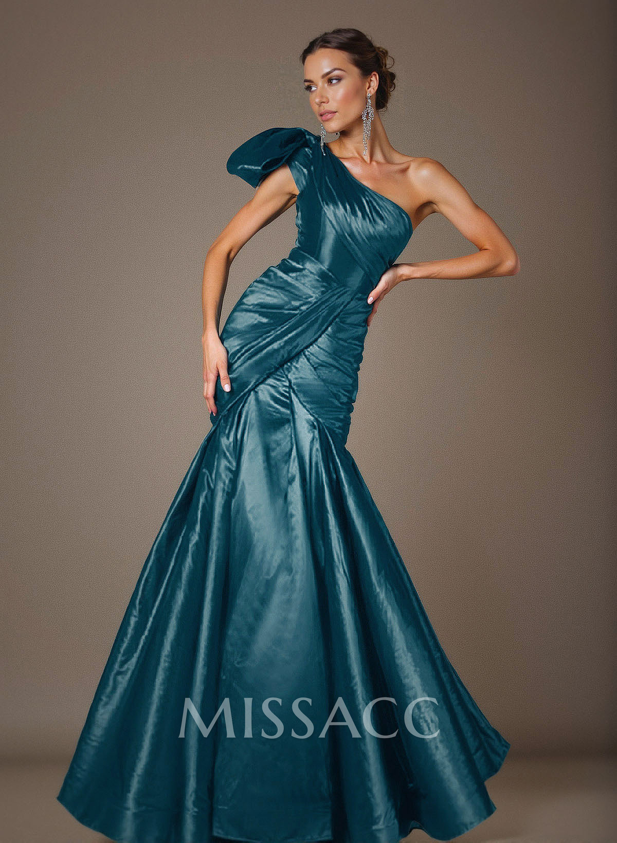 Trumpet/Mermaid One-Shoulder Satin Mother Of The Bride Dresses With Bow(s)