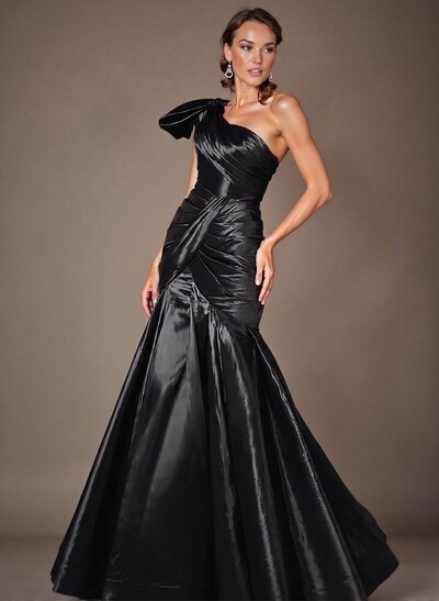 Trumpet/Mermaid One-Shoulder Satin Mother Of The Bride Dresses With Bow(s)