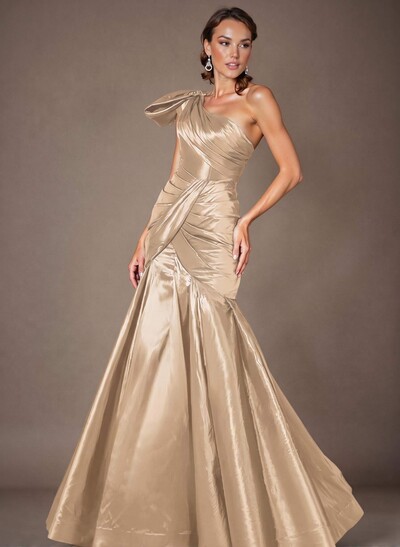 Trumpet/Mermaid One-Shoulder Satin Mother Of The Bride Dresses With Bow(s)