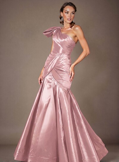 Trumpet/Mermaid One-Shoulder Satin Mother Of The Bride Dresses With Bow(s)