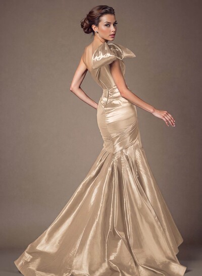 Trumpet/Mermaid One-Shoulder Satin Mother Of The Bride Dresses With Bow(s)