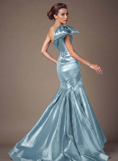Trumpet/Mermaid One-Shoulder Satin Mother Of The Bride Dresses With Bow(s)