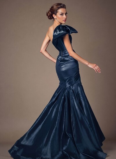 Trumpet/Mermaid One-Shoulder Satin Mother Of The Bride Dresses With Bow(s)