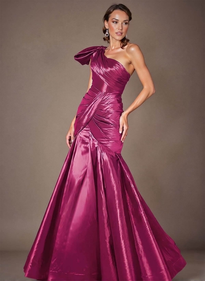 Trumpet/Mermaid One-Shoulder Satin Mother Of The Bride Dresses With Bow(s)