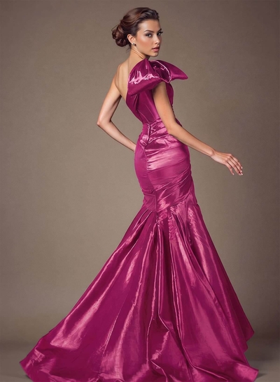 Trumpet/Mermaid One-Shoulder Satin Mother Of The Bride Dresses With Bow(s)