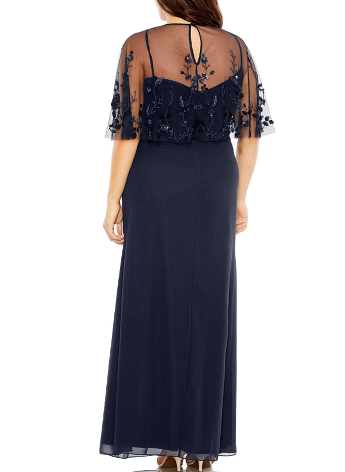 Plus Size Sheath/Column Scoop Neck Chiffon Mother Of The Bride Dresses With Lace