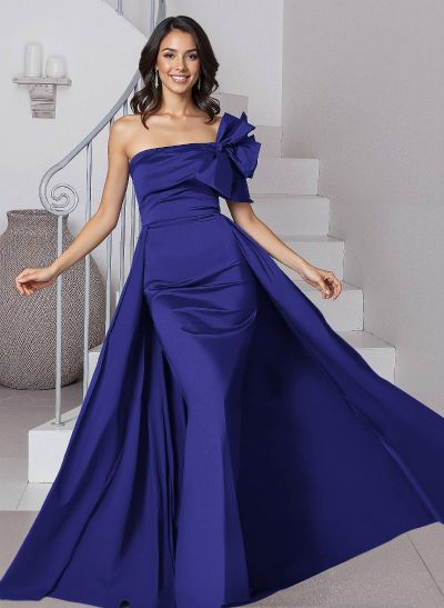 One-Shoulder Simple A-Line Mother Of The Bride Dresses With Bow(s)