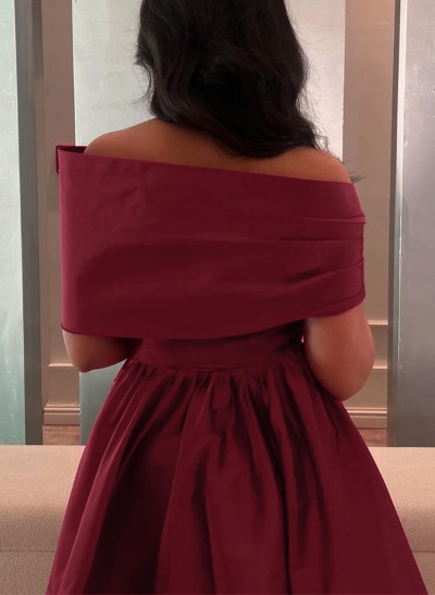 A-Line Off-The-Shoulder Sleeveless Satin Mother Of The Bride Dresses