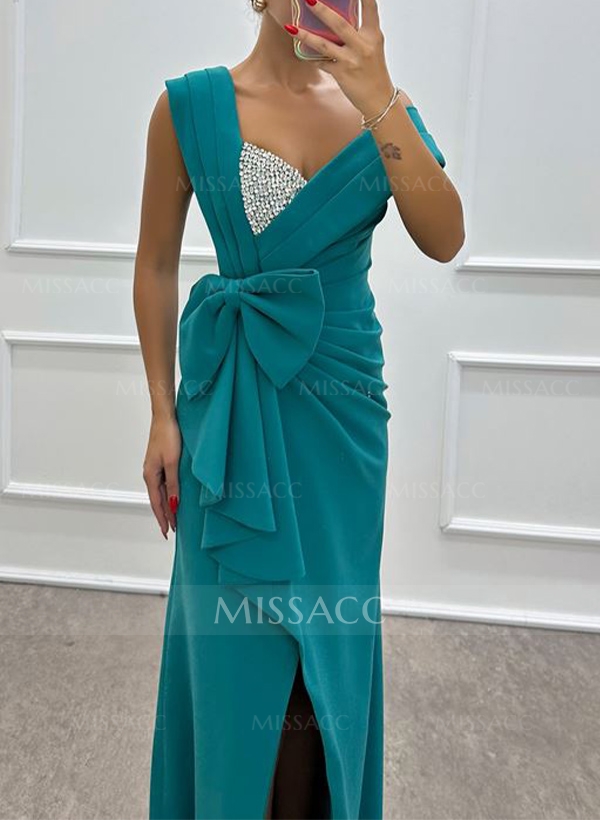 Sheath/Column Sleeveless Elastic Satin Mother Of The Bride Dresses With Bow(s)