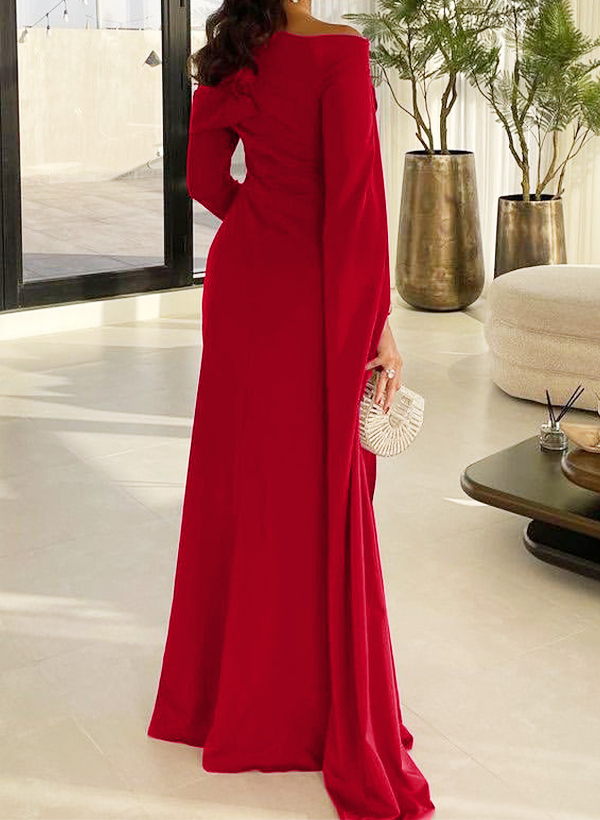 Sheath/Column Long Sleeves Silk Like Satin Mother Of The Bride Dresses